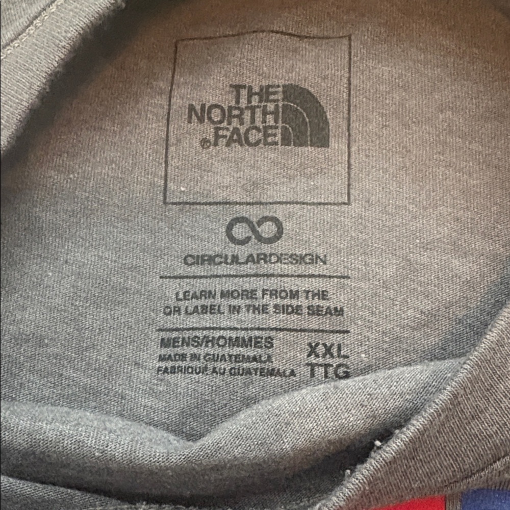The North Face Tee Shirt Large Spell Out Bluish Gray XXL - Picture 4 of 6